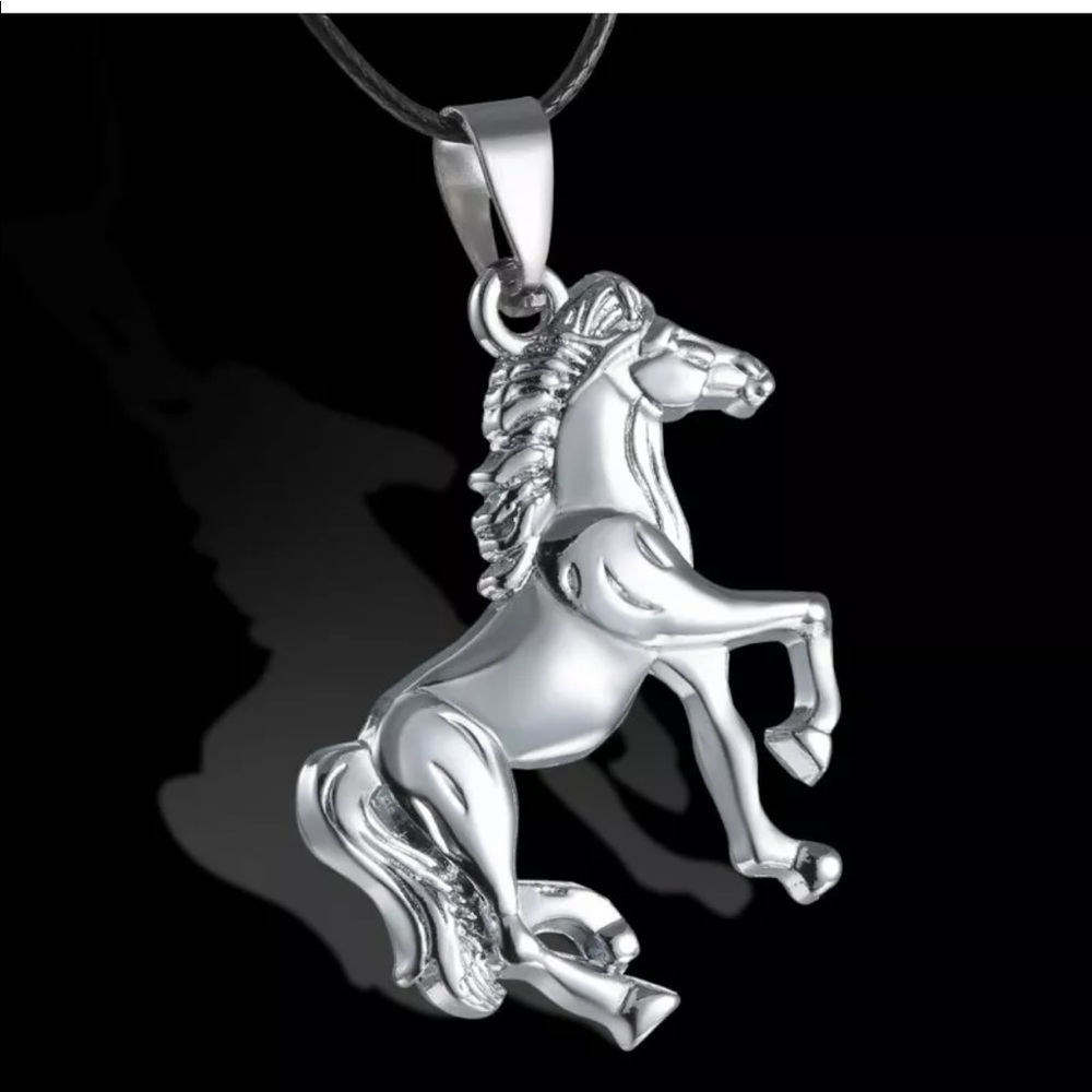 Stainless Steel Horse Animal Chain men’s Necklace - Picture 1 of 5